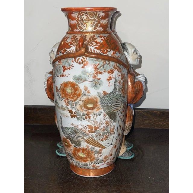 Japanese Meiji Period Kaga-Kutani Double Vase With Central Figure, by Nishimura Saichi for Watano Workshop, Japan, Circa 1880–1895 For Sale - Image 3 of 11