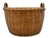 American Outstanding Large Size Antique American Hand Woven Ash Wood Splint Maine Apple Farm Harvest Basket For Sale - Image 3 of 18