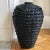 Vintage Black Lacquered Rattan Floor Basket Vase For Sale - Image 9 of 12