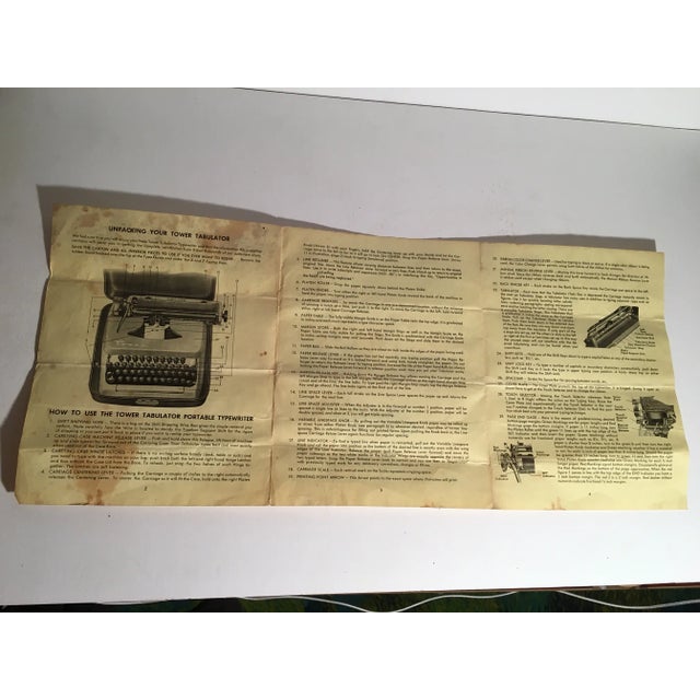 Cinnamon Vintage Tower Tabulator Typewriter with Case & Key For Sale - Image 8 of 13