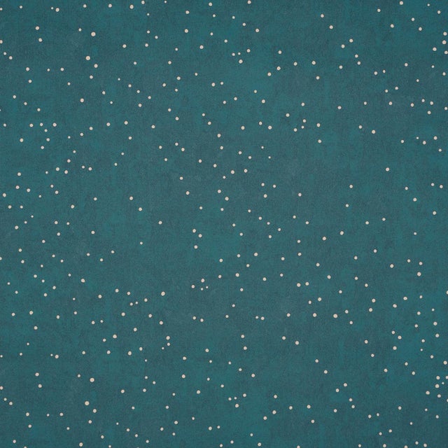 SAMPLE - Schumacher X Colette Cosentino Brindille Starry Sky Wallpaper In Peacock For Sale