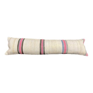Turkish Hemp Pillow Cushion Natural Beige Brown Cushion Cover 12"x46" For Sale