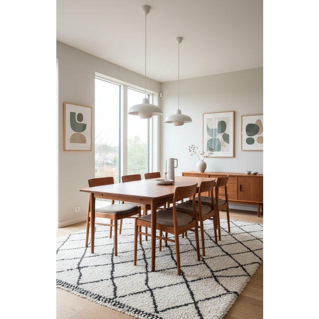 Teak and Bouclé Chairs by Henning Kjærnulf for KS Møbler, 1960s, Set of 4 For Sale - Image 10 of 17