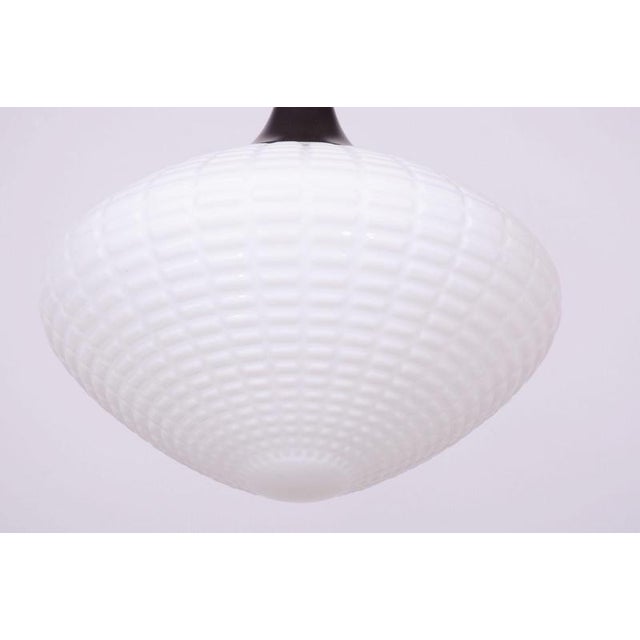 Mid-Century Chandelier in Chromed Steel and Opaline Glass, Czech, 1960s For Sale - Image 9 of 13
