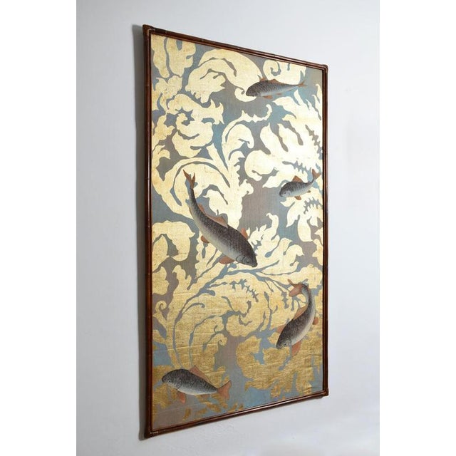 Fishes and foliage print on canvas, 1970s. Height: 211 cm - 83.07 in Length: 114 cm - 44.88 in Width: 2 cm - 0.79 in