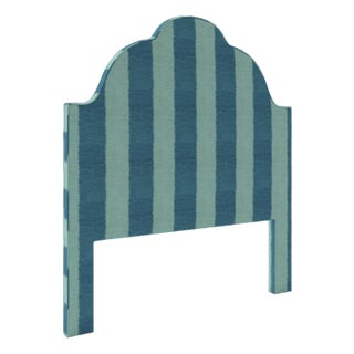 Cascade Headboard in Schumacher Bagan, Peacock - King For Sale