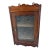 Antique Primitive Wall Cabinet With Patterned Glass Door For Sale
