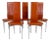 Set of (5) Leather Italian Dining Chairs For Sale