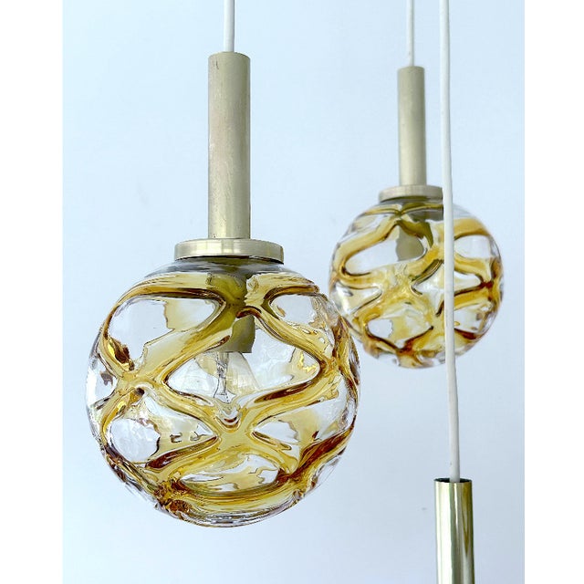 Vintage Glass Pendant Light from Doria Leuchten, 1970s For Sale - Image 11 of 14