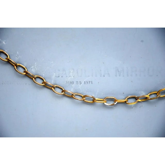 Vintage Italian Gilt Metal Mirror, 1971 For Sale - Image 11 of 12