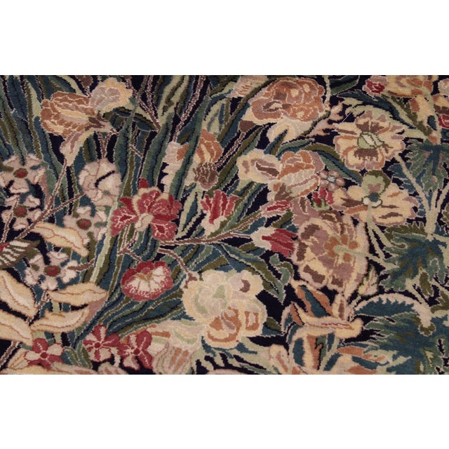 Shabby Chic Art Nouveau 1990's Pak-Persian Blue/Gold Wool Rug - 9'2'' X 12'1'' For Sale - Image 3 of 9