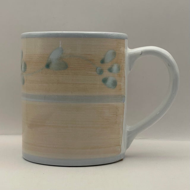 1980s Peach Floral Coffee Mug For Sale - Image 4 of 7