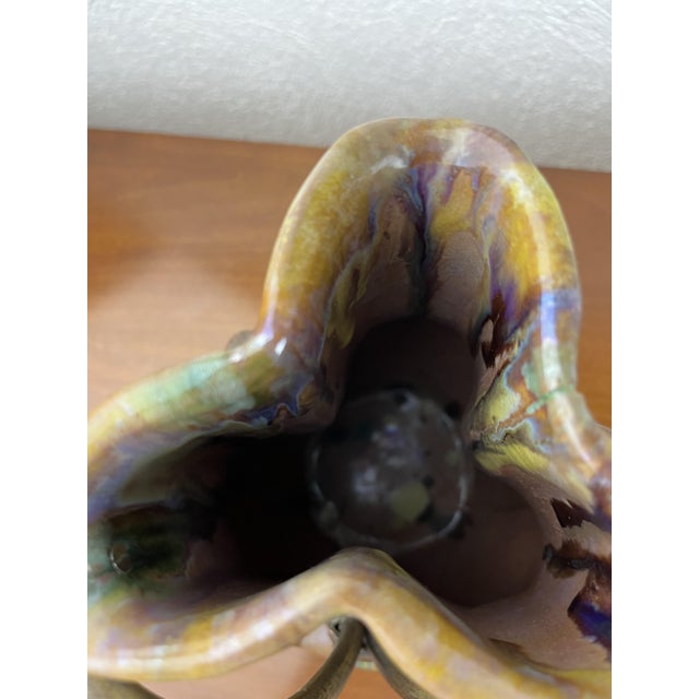 Art Nouveau Ceramic and Metal Vase, 1940s For Sale - Image 4 of 9