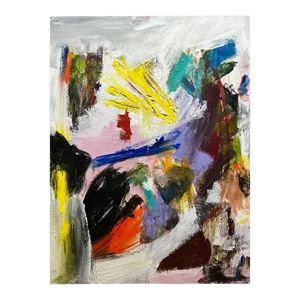 Contemporary Abstract Oil and Acrylic on Canvas Painting "Clay Pigeons" by Tommaso Fattovich