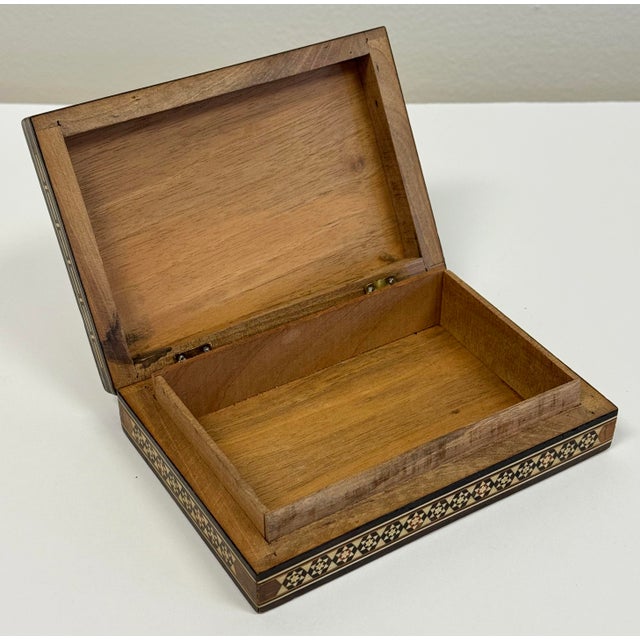 Vintage Syrian Marquetry Carved Inlaid Box For Sale - Image 9 of 9
