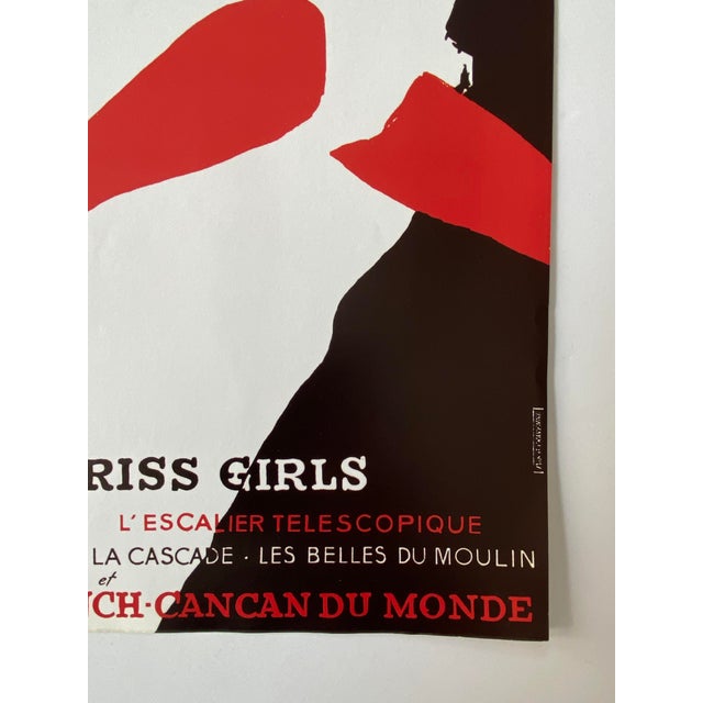 Original Vintage Bal du Moulin Rouge Fascination Offset Poster by René Gruau, 1980s For Sale - Image 7 of 12