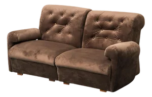 Two-Seater Modular Sofa in Brown Velvet, 1970s, Set of 2