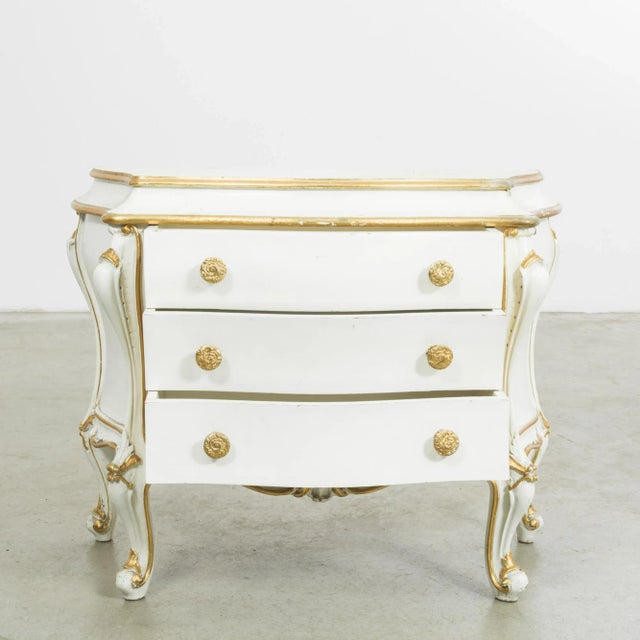 1960s Italian White Patinated Wooden Chest of Drawers For Sale - Image 11 of 12