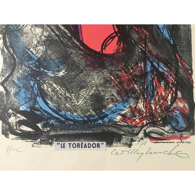 Willy MUCHA (1905-1995) The Toreador, 1961 Original lithograph on Arches vellum Signed and dated in green pen lower right...