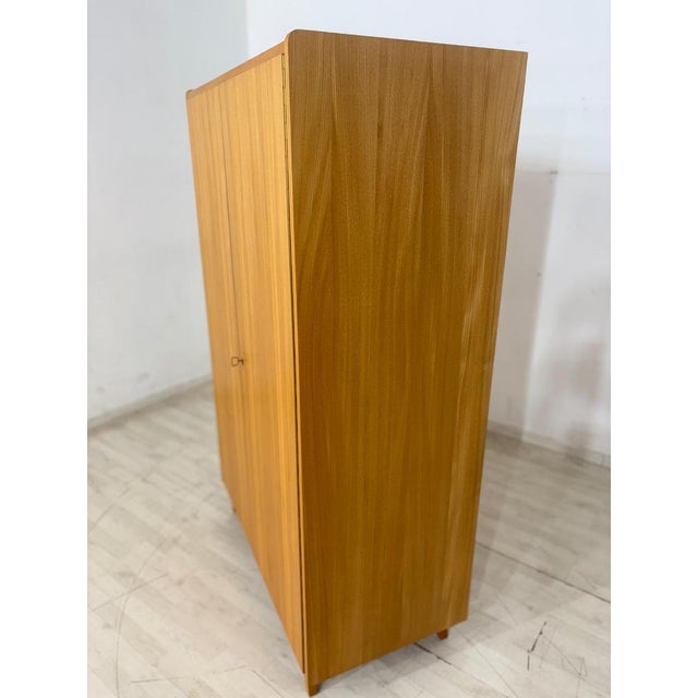 Brown Mid-Century Modern Wardrobe in Light Wood, 1960s For Sale - Image 8 of 13