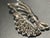 Eisenberg MCM Jewelry Attributed Style to Eisenberg Ice Rhodium-Plated Emerald-Cut Crystal Ribbon Fan Brooch For Sale - Image 4 of 8