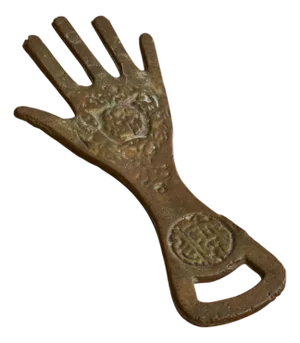 Hand Shaped Bottle Opener in Patinated Sand Cast Iron, 1940s