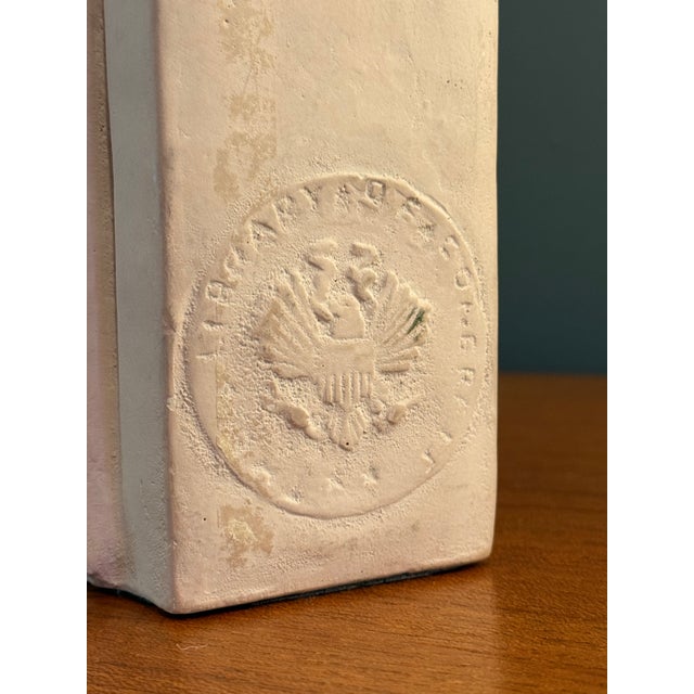 Mid 20th Century Art Deco Heavy Cast Sandstone Owl Bookends - A Pair For Sale - Image 5 of 11
