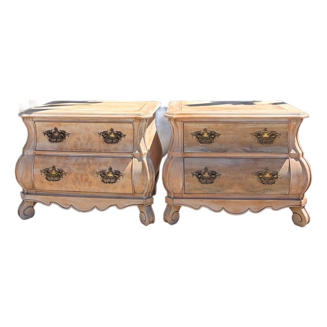 Pair of Solid Wood Henredron Vintage Nighstands For Sale