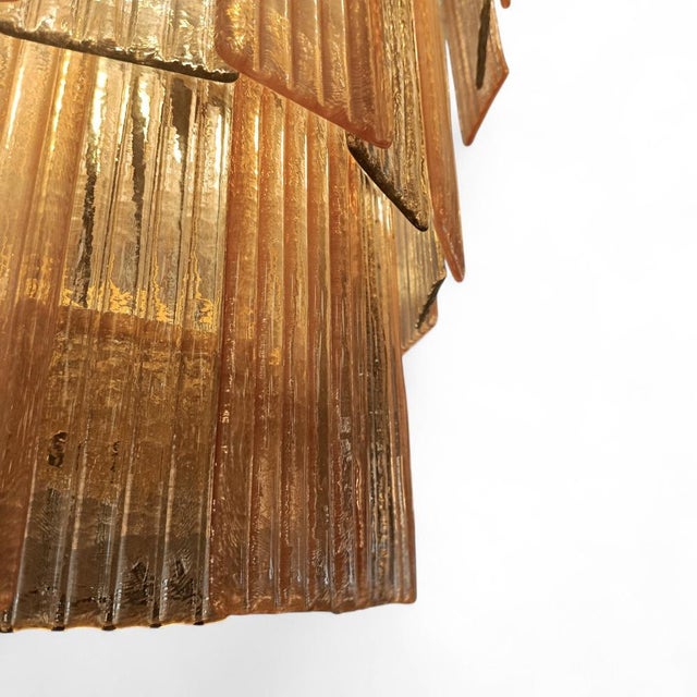 Metal Listello Chandelier in Pink and Smoked Murano Glass by Paolo Venini, 1960s For Sale - Image 7 of 8