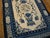 Chinese 1890s White Blue Medallion Antique N. Chinese Mongolian Rug 4'3" X 5'10" Handknotted Wool Carpet For Sale - Image 3 of 6