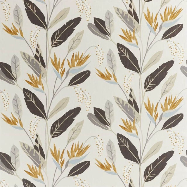 Harlequin Llenya Fabric in Honey/Jet/Jute For Sale