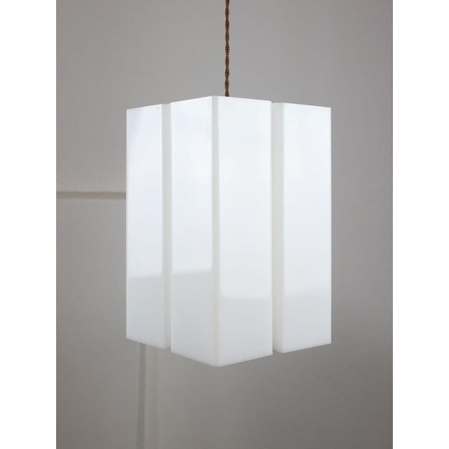 Vintage Italian Acrylic Glass Tower Pendant Lamp For Sale - Image 16 of 16