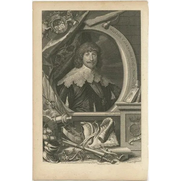 Antique portrait titled 'william cavendish duke of newcastle'. William cavendish, 1st duke of newcastle upon tyne, kg, kb,...