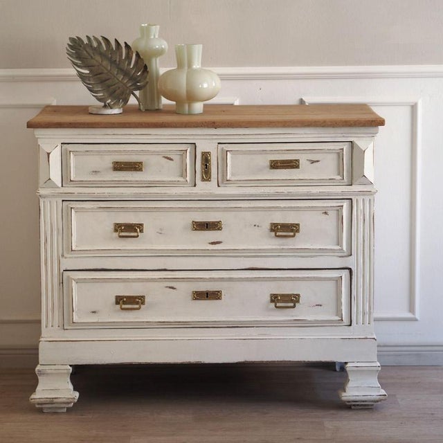 Early 20th Century Shabby Chic White Chest of Drawers For Sale - Image 13 of 13