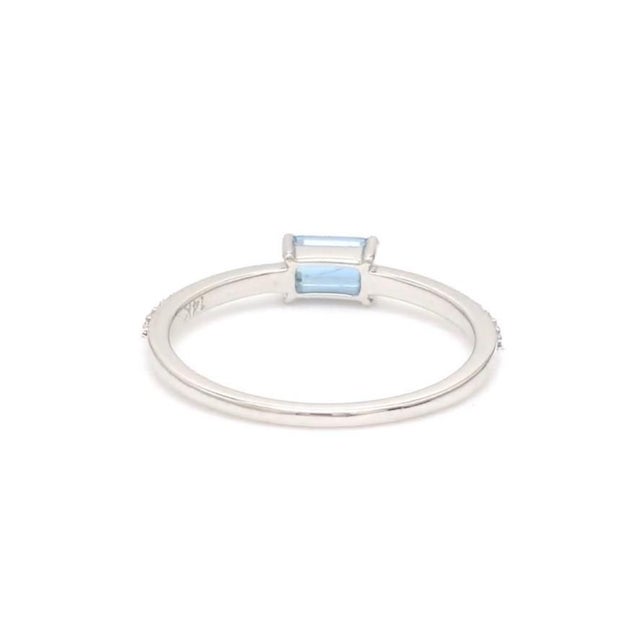 Natural 0.39 cts aquamarine & 0.14 cts diamond ring in 14k gold For Sale - Image 18 of 18