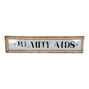 Antique General Store "Beauty Aids" Milk Glass Salon Sign