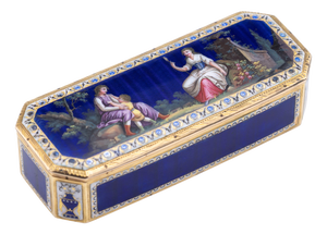 Antique German 18k Gold and Enamel Snuff Box, 1820