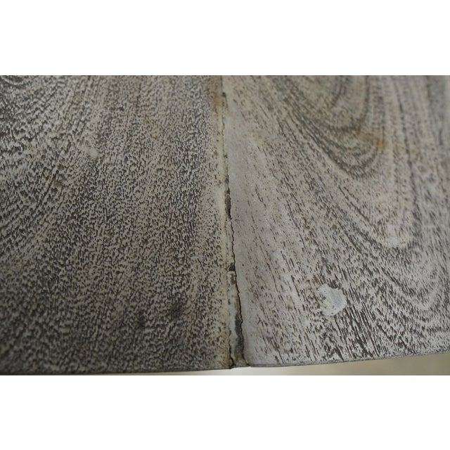 Crate & Barrel Yukon Weathered Grey Live Edge Solid Wood Dining Table For Sale - Image 9 of 11
