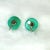 Vintage 1950s Emerald Moonglow Lucite Necklace Bracelet Earrings - Set of 4 For Sale - Image 9 of 10