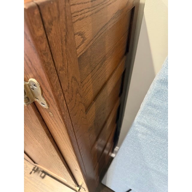 1900 - 1909 Antique Oak Ice Box by Wickes Refrigerator For Sale - Image 5 of 7