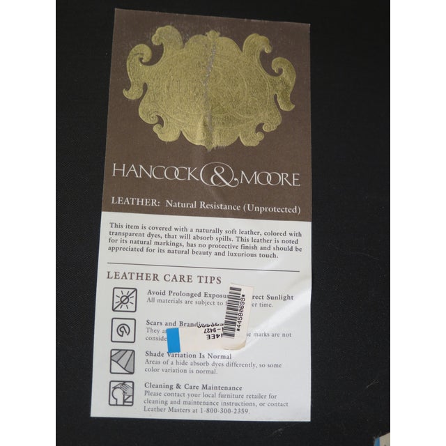 Hancock & Moore Suede Leather French Open Arm Chairs- A Pair For Sale - Image 9 of 10