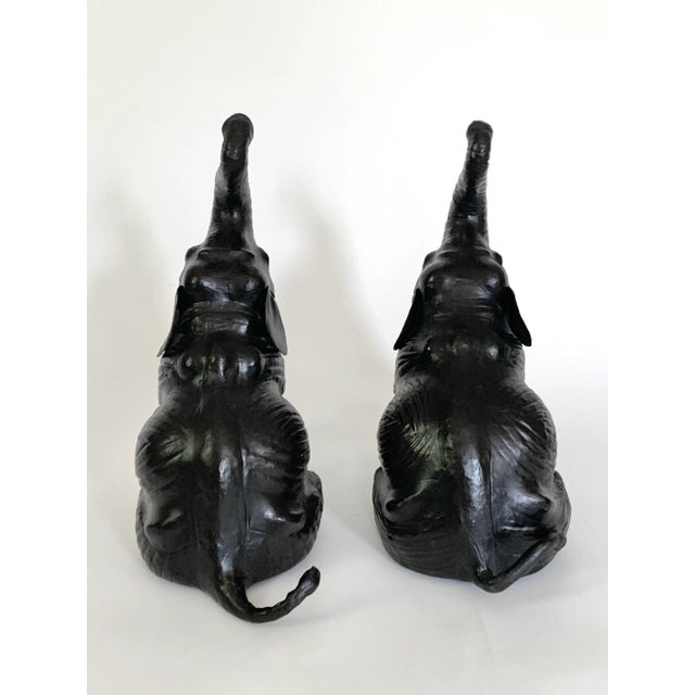 Vintage Leather Elephants - a Pair For Sale In Milwaukee - Image 6 of 9