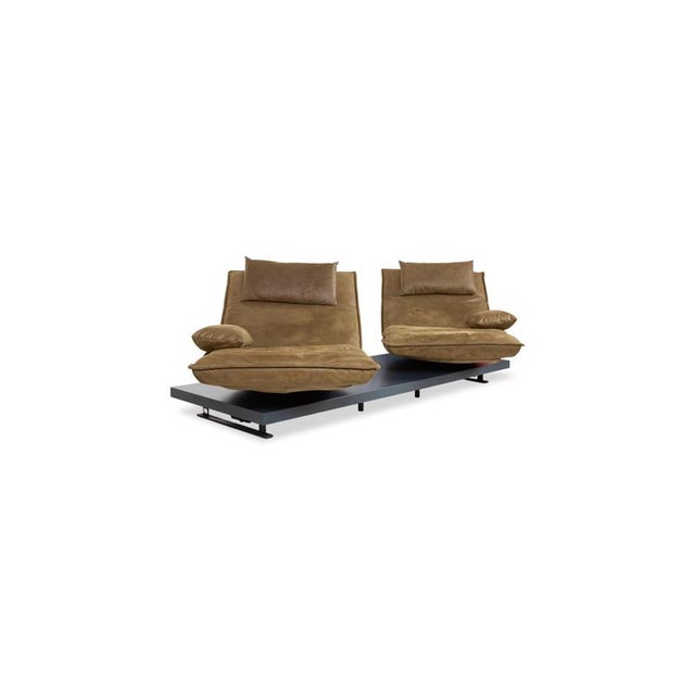 Green Free Motion Epos Leather Two-Seater Olive Green Mustard Electric Function Sofa from Koinor For Sale - Image 8 of 18