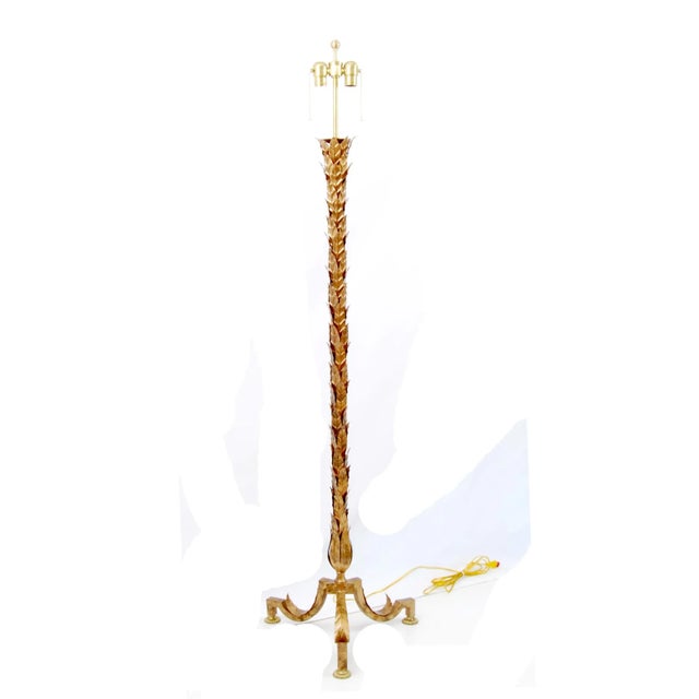 Modern Design Leafs Deluxe Sockets Gold Paint Floor Lamp, New For Sale In Los Angeles - Image 6 of 6