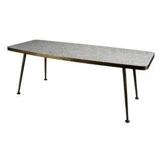 Mid-Century Brass and Glass Mosaïc Coffee Table by Berthold Müller, 1955 For Sale