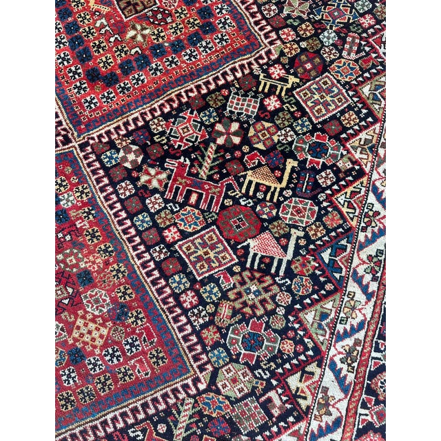 Antique Tribal Oriental Animal Figures Rare Fine Weave Rug (Circa 1900–1910 - 5' 4'' X 8' 10'' For Sale - Image 11 of 13