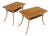 Mid 20th Century Pair of Rectangle Light Walnut Klismos End Side Tables by Gibings for Widdicomb For Sale