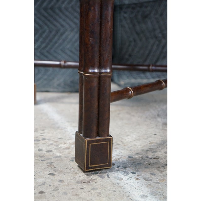 Late 20th Century Mario Buatta for John Widdicomb Chinese Chippendale Faux Bamboo Coffee Table For Sale - Image 10 of 18