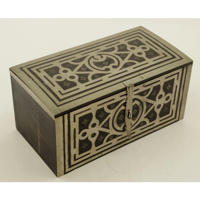 African Tuareg Silver and Ebony Wood Jewelry Box 1950s For Sale - Image 9 of 12