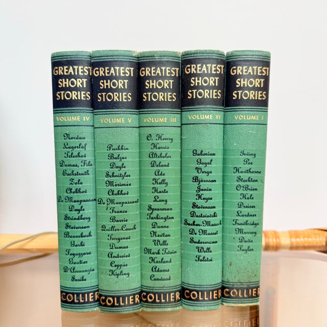 A beautifully coordinated vintage five-volume set of Greatest Short Stories published by P.F. Collier & Son, featuring...